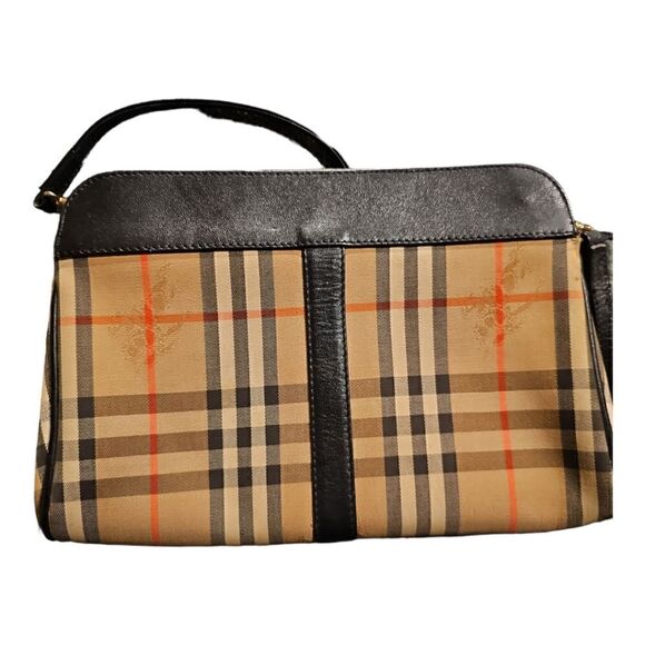 BURBERRY Nova Check & Leather Handbag Crossbody Clutch - Picture 2 of 8